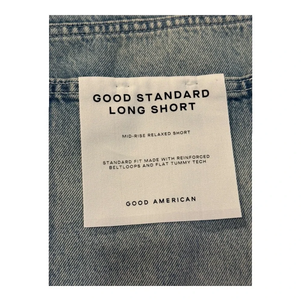 GOOD AMERICAN Good Standard Long Short‎ Mid Rise Relaxed Fit Denim Size 16 Plus